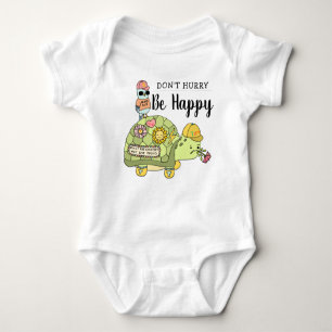 Niedliche Farben Kawaii Tortoise Cartoon Sei glück Baby Strampler