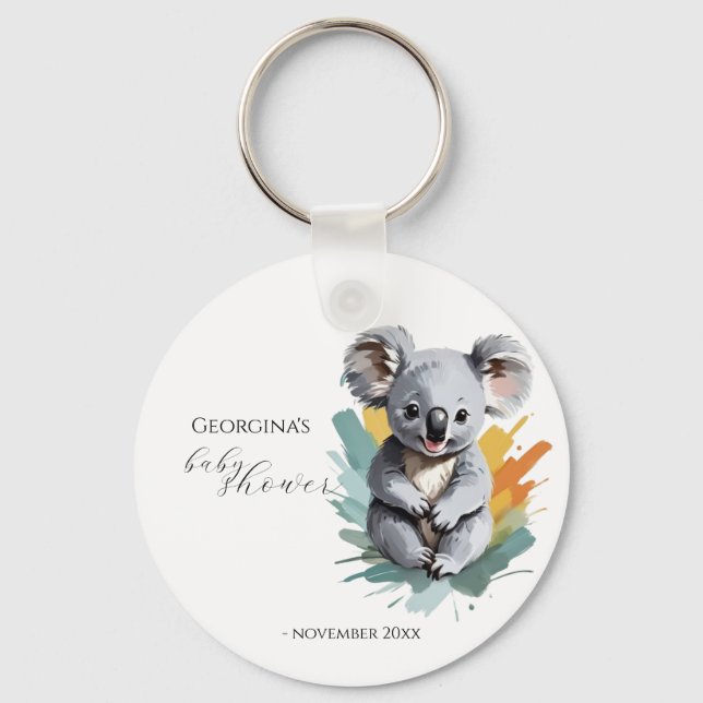 Niedliche Farben Koala Baby Dusche Gefallen Schlüsselanhänger (Vorderseite)