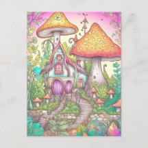 Niedliche Farben Psychedelische Pilze Kunst