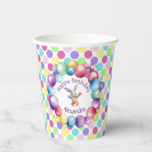Niedliche Farben Wasserfarbe Bunny und Polka Punkt