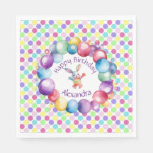 Niedliche Farben Wasserfarbe Bunny und Polka Punkt