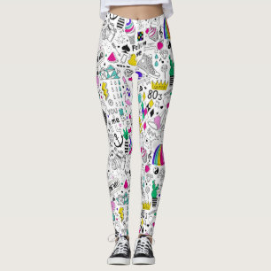Niedliche Farbenfrohe 80er-Muster Leggings