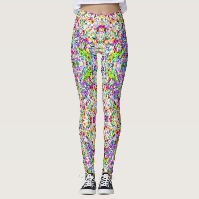 Niedliche farbenfrohe Blume Case-Mate iPhon Leggings (Vorderseite)