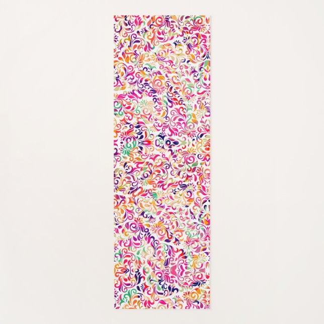 Niedliche, farbenfrohe Blume-Muster All Over-Pri Yogamatte (Vorderseite)