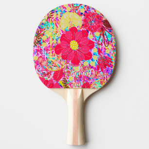 Niedliche farbenfrohe Blume Tischtennis Schläger