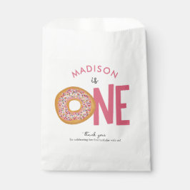 Niedliche, farbenfrohe Donuts Einmal Geburtstag Geschenktütchen
