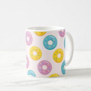 Niedliche, farbenfrohe Donuts mit Sprinklermuster Kaffeetasse