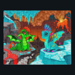 Niedliche farbenfrohe Drachen Vulkantal Puzzle<br><div class="desc">Dieses niedliche Design besticht durch farbenfrohe Drachen in einem Vulkantal. #dragons #niedlich #colorful #bright #fantasy #imagination #imagination #kids #giftsforkids #giftsforboys #giftsforgirls #puzzles #jigsaw #jigsawpuzzles #fun</div>