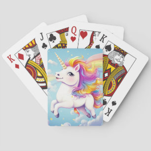 Niedliche Farbenfrohe Einhörner Regenbogen Girl Ki Spielkarten