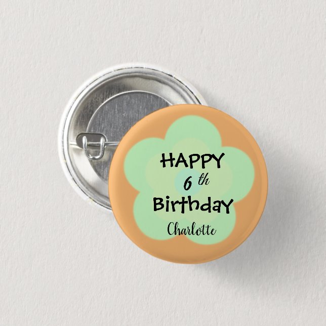 Niedliche farbenfrohe Gradient daisme Blume Geburt Button (Vorne & Hinten)