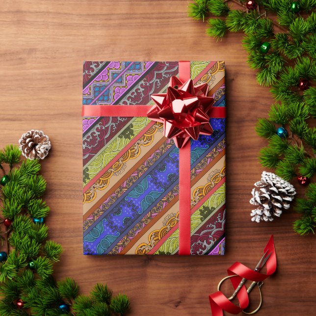 Niedliche, farbenfrohe Hand zeichnend Tasse Geschenkpapier (Feiertagsgeschenk)