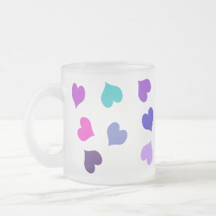 Niedliche farbenfrohe Herzen Mattglastasse
