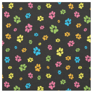Niedliche, farbenfrohe Hundekuchen drucken schwarz Stoff