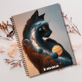 Niedliche, farbenfrohe Katze, lustige Tiere, äußer Notizbuch