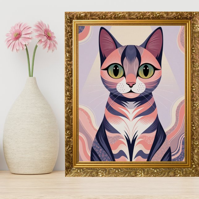 Niedliche, farbenfrohe Katze, lustiger Chic, Haust Poster (Von Creator hochgeladen)