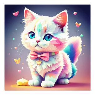 Niedliche farbenfrohe Kitten Fotodruck