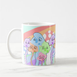 Niedliche farbenfrohe Kreaturen Kaffeetasse