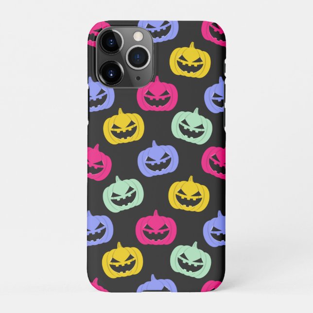 Niedliche, farbenfrohe Kürbis vor Halloween iPhone Hülle (Rückseite)