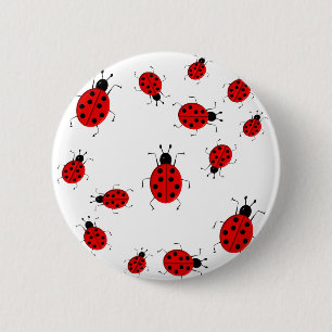 Niedliche, farbenfrohe Ladybugs Clip Art Button