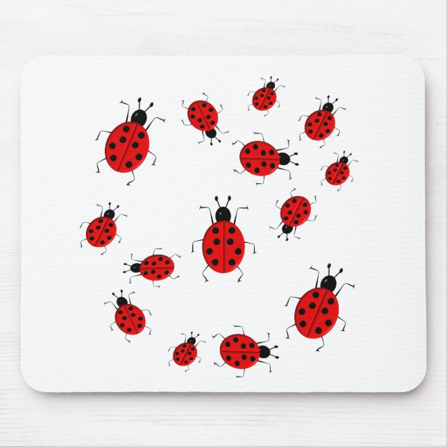 Niedliche, farbenfrohe Ladybugs Clip Art Mousepad (Vorne)