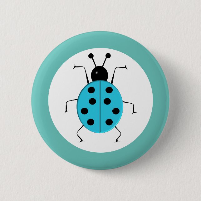 Niedliche, farbenfrohe Ladybugs, glücklicher Charm Button (Vorderseite)