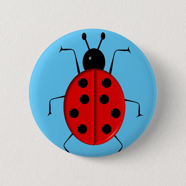 Niedliche, farbenfrohe Ladybugs, glücklicher Charm Button (Vorderseite)