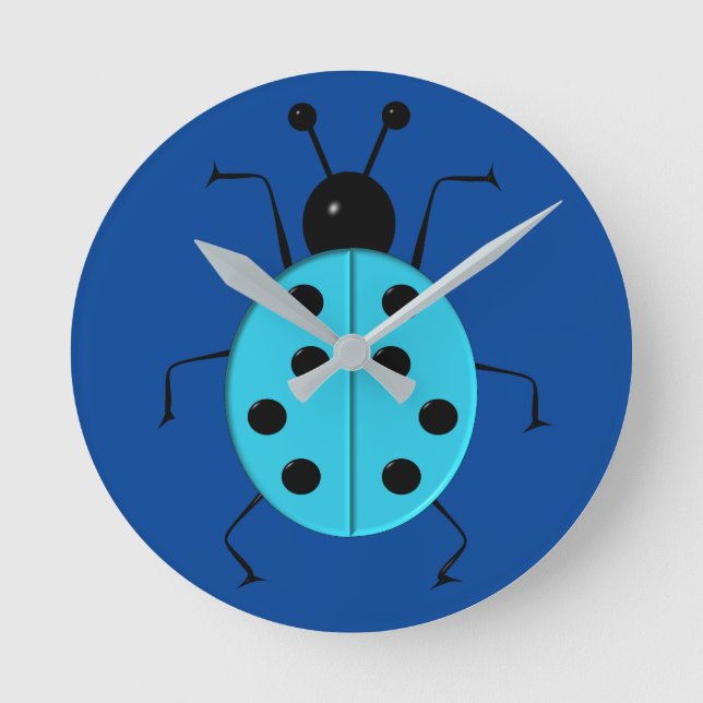 Niedliche, farbenfrohe Ladybugs, glücklicher Charm Runde Wanduhr (Vorderseite)