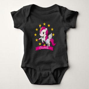 Niedliche Farbenfrohe magische Einhorn Kinder Name Baby Strampler