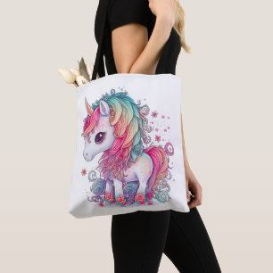 Niedliche Farbenfrohe magische Kreatur Einhorn Kun Tasche