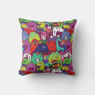 👾 Niedliche farbenfrohe Monster Kissen