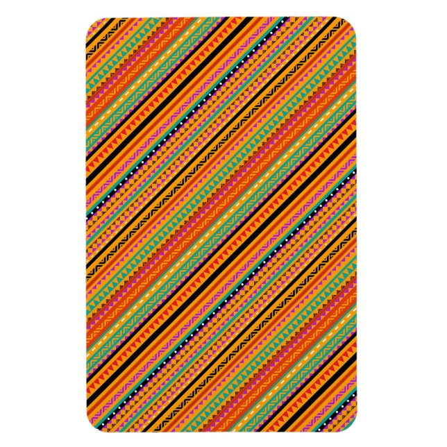 Niedliche, farbenfrohe, native Aztec-Muster Magnet (Vertikal)