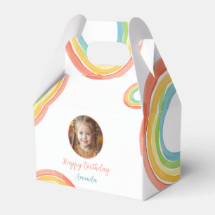 Niedliche farbenfrohe Pastel Rainbow Girls Foto Ge Geschenkschachtel