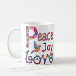 Niedliche farbenfrohe Peace Liebe Freuen Sie sich Kaffeetasse