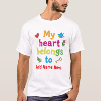 Niedliche Farbenfrohe Personalisierte Gestaltung v T-Shirt