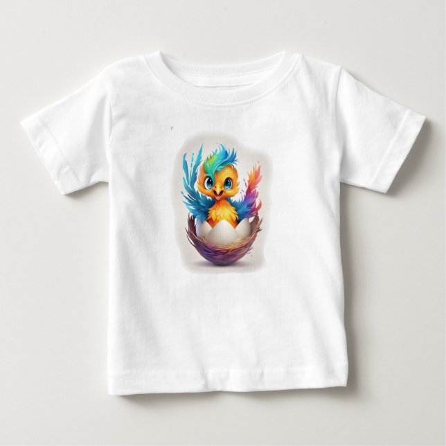 Niedliche Farbenfrohe Phoenix-Schläge Baby T-shirt (Vorderseite)