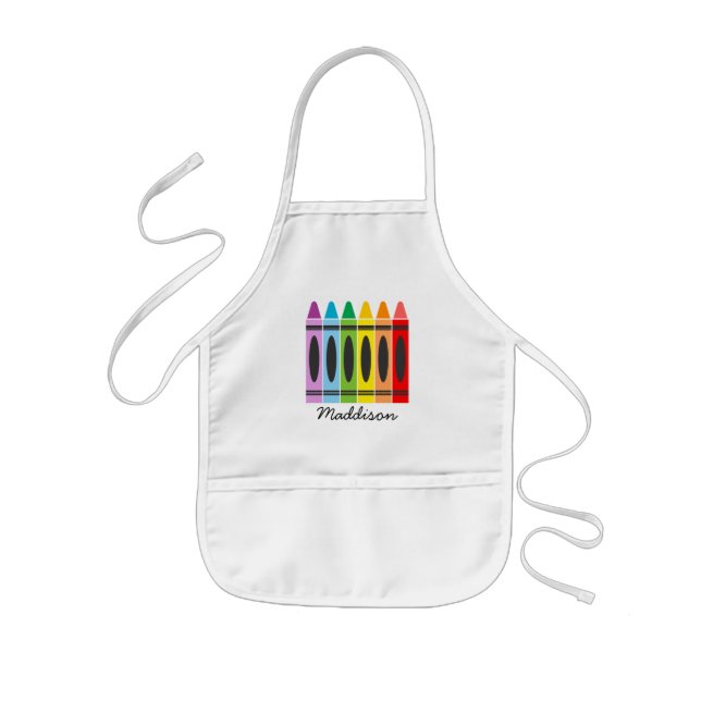 Niedliche Farbenfrohe Rainbow Crayons Artist Perso Kinderschürze (Vorne)