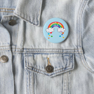 Niedliche Farbenfrohe Regenbogen Hörner Klingt Gay Button