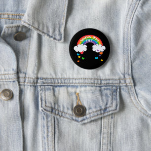 Niedliche Farbenfrohe Regenbogen Hörner Klingt Gay Button