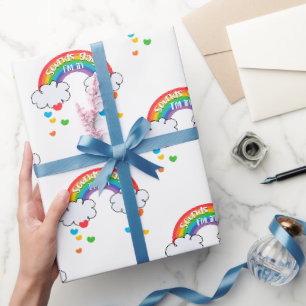 Niedliche Farbenfrohe Regenbogen Hörner Klingt Gay Geschenkpapier