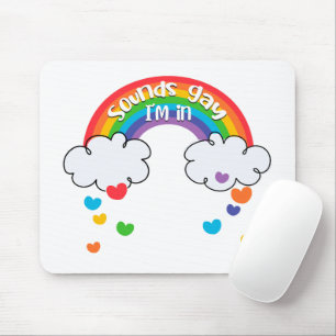 Niedliche Farbenfrohe Regenbogen Hörner Klingt Gay Mousepad