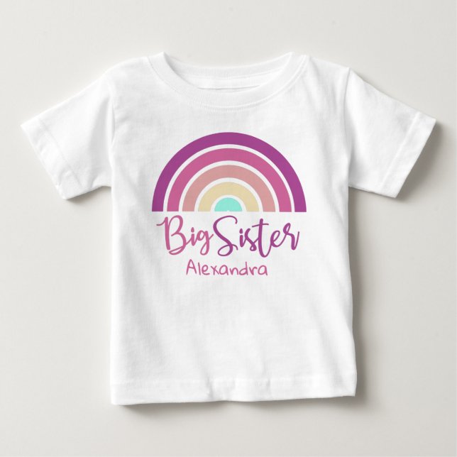 Niedliche farbenfrohe Regenbogenschwester mit indi Baby T-shirt (Vorderseite)