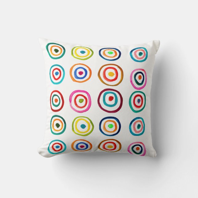 Niedliche farbenfrohe Regenbogenzirkel Kissen (Vorderseite)
