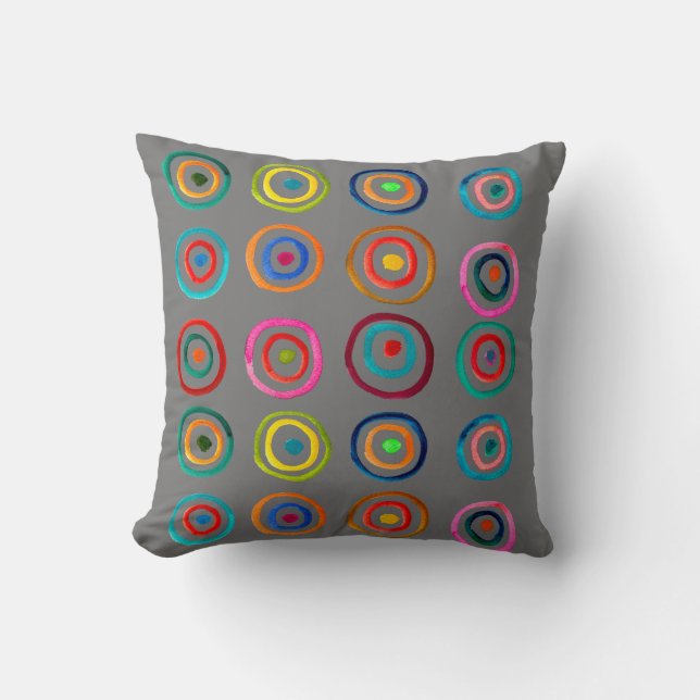 Niedliche farbenfrohe Regenbogenzirkel Kissen (Vorderseite)