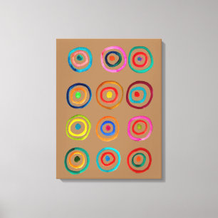 Niedliche farbenfrohe Regenbogenzirkel Leinwanddruck