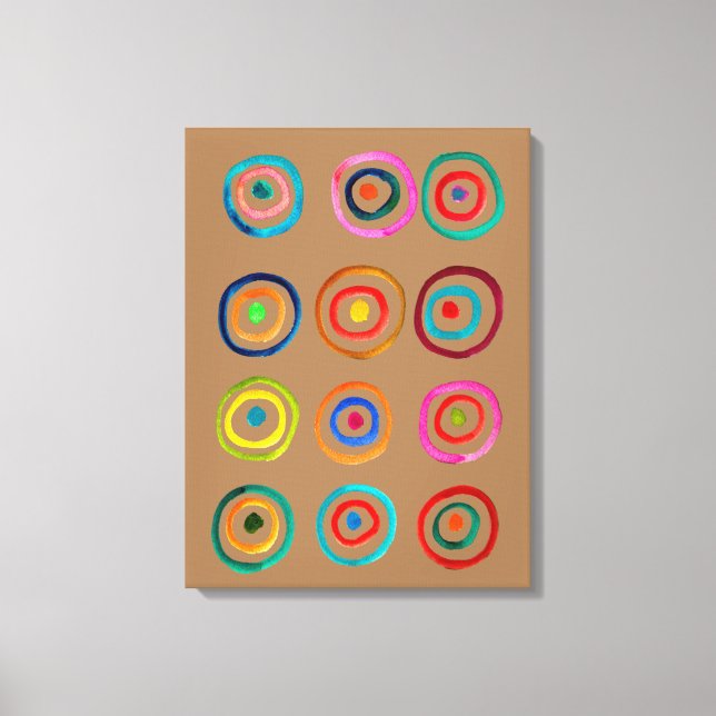 Niedliche farbenfrohe Regenbogenzirkel Leinwanddruck (Vorderseite)