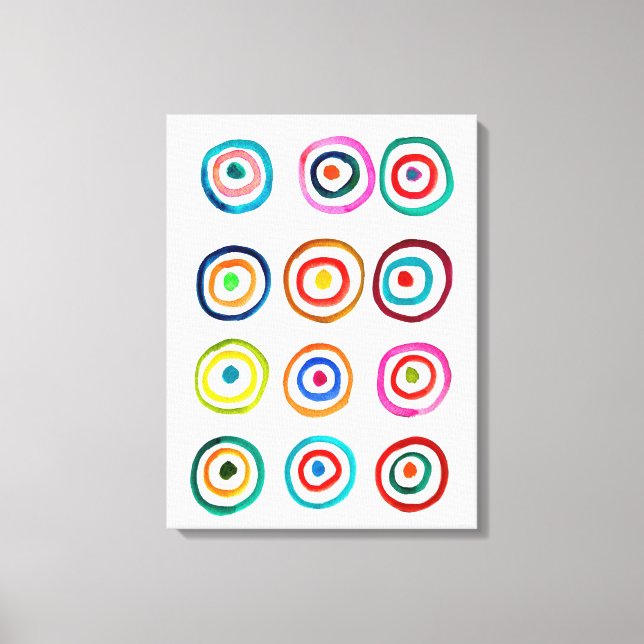 Niedliche farbenfrohe Regenbogenzirkel Leinwanddruck (Vorderseite)