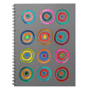 Niedliche farbenfrohe Regenbogenzirkel Notizblock