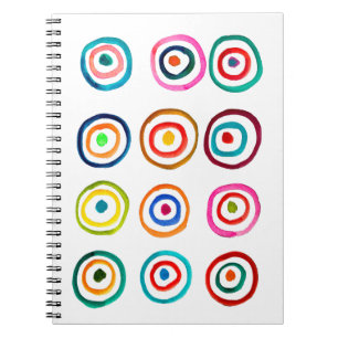 Niedliche farbenfrohe Regenbogenzirkel Notizblock