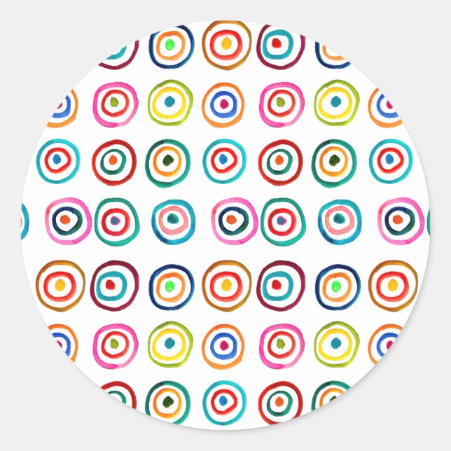 Niedliche farbenfrohe Regenbogenzirkel Runder Aufkleber (Vorderseite)