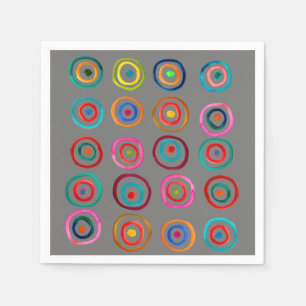 Niedliche farbenfrohe Regenbogenzirkel Serviette